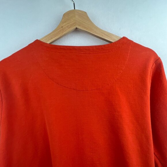 Onque Casuals Womens Orange Button Up Sweater Size XL Long Sleeve Beaded Pockets - Picture 5 of 15